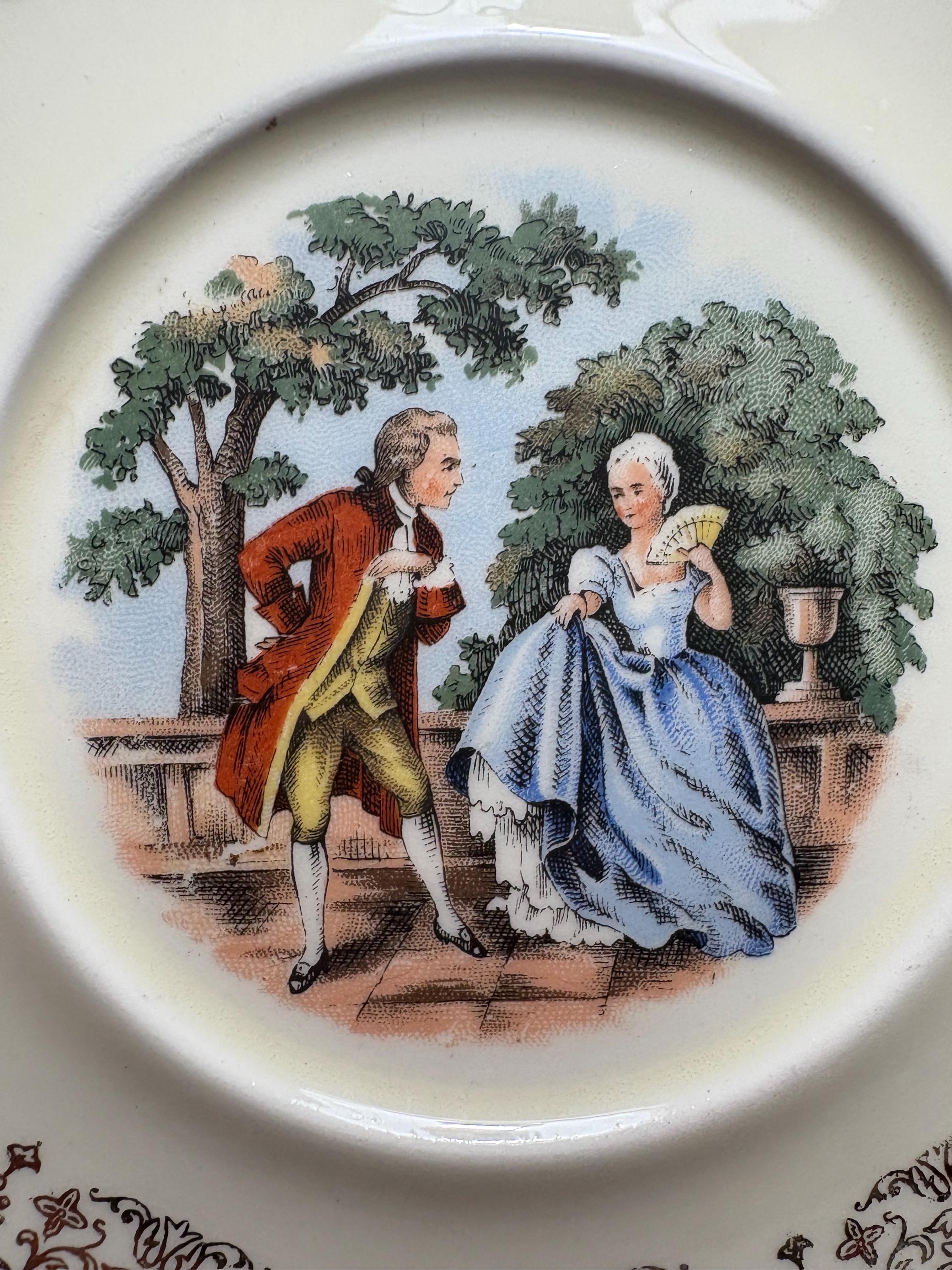 Vintage Sabin Crest O Gold 22K Warranted Courting Couple Plate. - Etsy