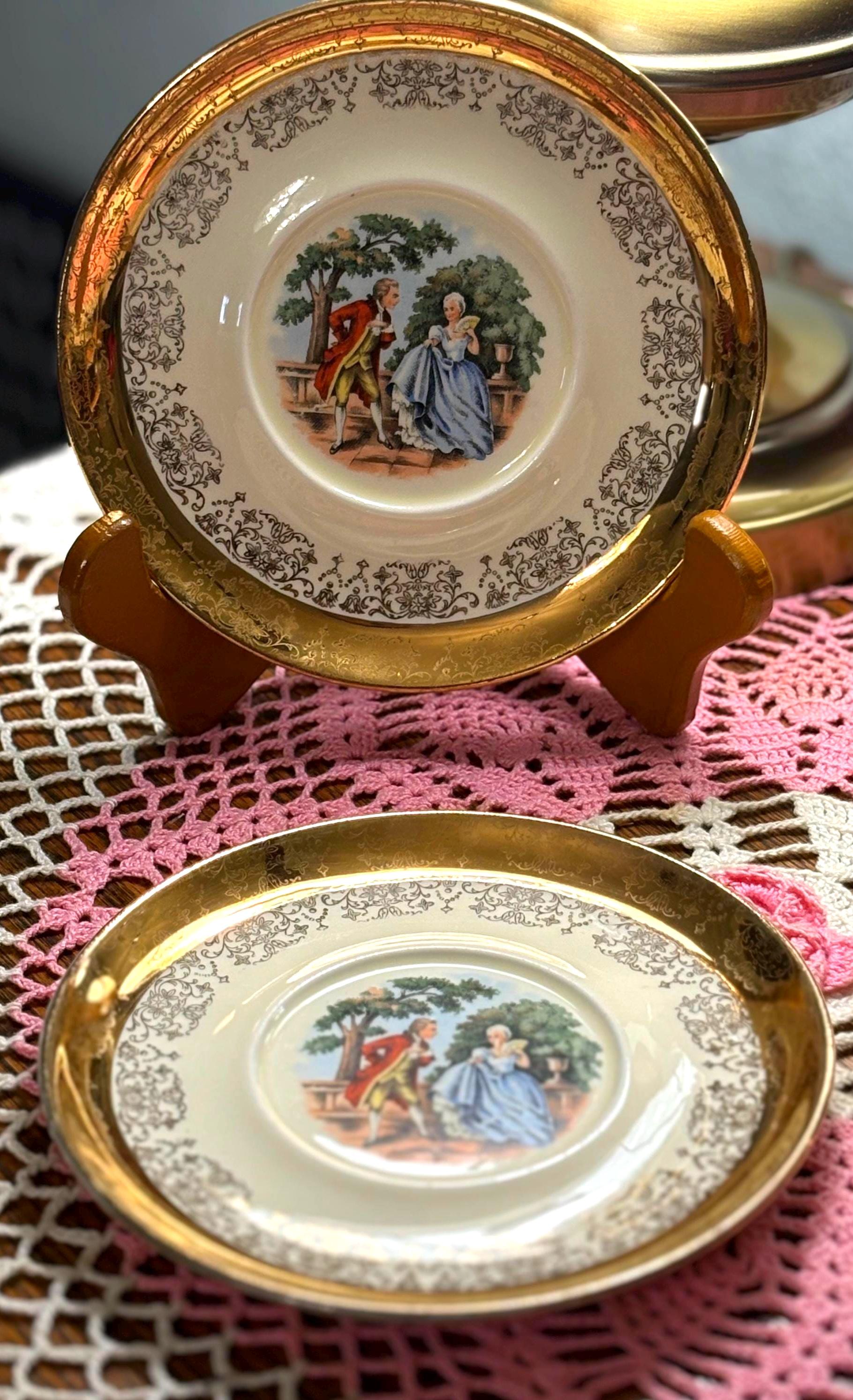 Vintage Sabin Crest O Gold 22K Warranted Courting Couple Plate. - Etsy