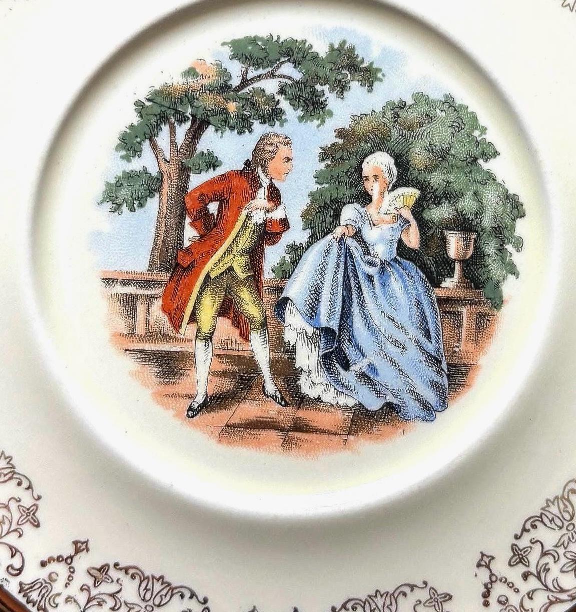 Vintage Sabin Crest O Gold 22K Warranted Courting Couple Plate. - Etsy
