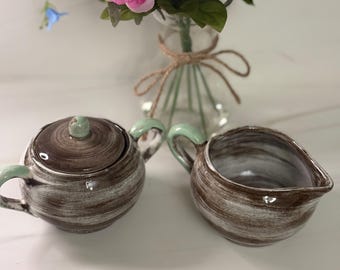 Vintage pottery Vreni Santa Anita Ware Cream and Sugar Set