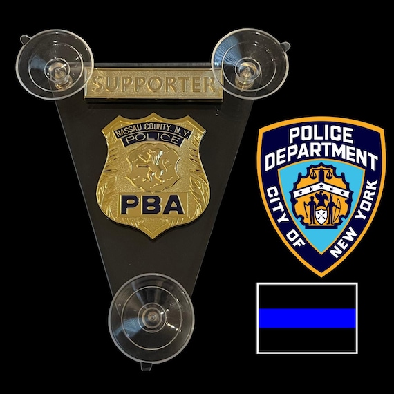 Nassau County Ny New York PBA Supporter Gold Car Window Shield