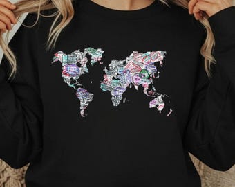 Travelers World Stamps Shirt, Passport Postage Shirt, Vacation Vintage Tee, Travels Lover Gift, Vacation Shirt, Family Trip Shirt,Vacay Mode