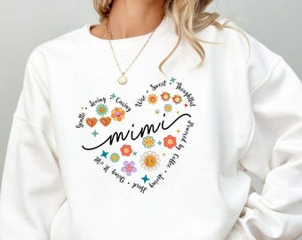 Mimi Heart Sweatshirt, Mother's Day Gift Shirt, Nana Sweatshirt, Mimi T-shirt, New Grammy Clothing