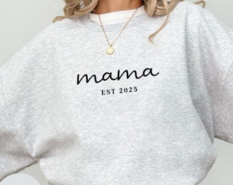 Comfort Colors® Personalized Mama Shirt, Mama Est 2026 Tshirt, Mom Tee, Custom New Mom Shirt With Bow