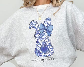 Easter Bunny Shirt, Floral Rabbit Design, Eggs and Bunnies Shirt, Pastel Easter, Rainbow Easter, Easter Shirt