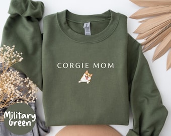 Corgi Mom Shirt, Dog Mom shirt Cute, Coquette Corgi Puppy Tee, Dog Mom Gift for Women, Mother's day Gift, Aesthetic Corgi Lover Shirt