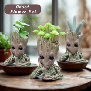 Groot Figurines, Handicrafts Decor Tree, Man Ornament, Flower Pots, Anime Figure Statue, Art Crafts Kid Men Gifts, Planter Lover Gift, Mom