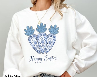 Happy Easter Shirt for Women, Cute Bunny Tee, Spring Pastel Outfit, Easter Gift Idea for Her Family Celebration, Spring Festival Outfit