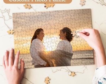 Custom Puzzle from Photo 25-1000pcs,Personalized Couple Portrait Jigsaw Puzzle from Your Own Picture, Fathers Day Gift for Dad Grandpa