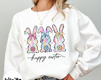 Easter Bunny Sweatshirt, Pastel Coquette Spring Rabbit Tee