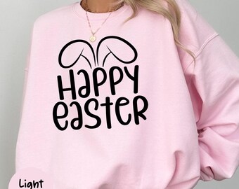 Happy Easter Bunny Shirt, Spring Holiday Outfit, Easter Gift for Women Men Kids, Egg Hunt Family Celebration Design,Pastel Spring Gift Shirt