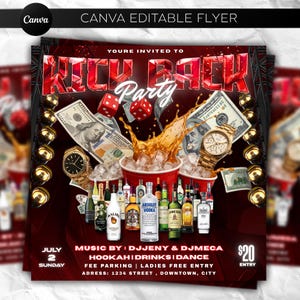 Kickback Party Flyer, Block Party Flyer, Kickback DJ Party Invite, Club Flyer, Event Flyer, Social Media Flyer, Editable Canva Template