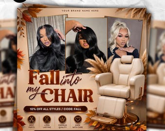 September Bookings Flyer, Fall Season Books Open Flyer, Braider, Wig, Nail Tech, Lash Tech, MUA, Hairstylist Flyer, DIY Canva Template