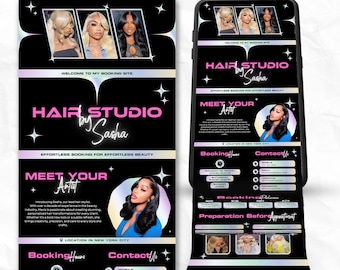 Hairstylist Acuity Scheduling Template, Hair Stylist Booking Website, Professional Acuity Website Template, Nail Tech Lash Tech Website