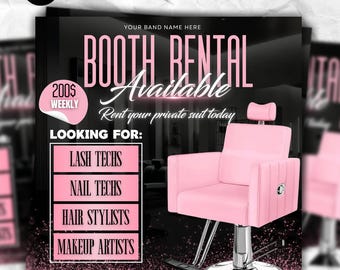 Salon Booth Rental Flyer, Beauty Professionals Canva Template