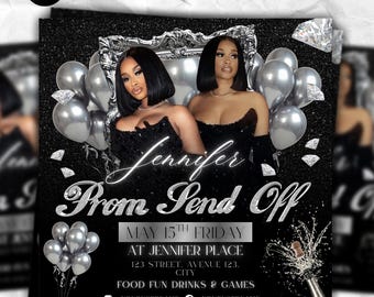 Prom Send Off Flyer, Prom Send Off Invitation, Prom Send Off Party, Prom Graduation, Prom Season Flyer, Prom Celebration, Canva Template