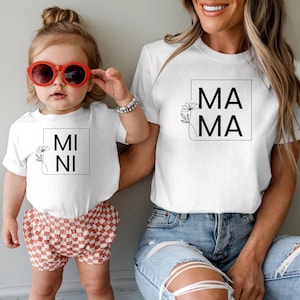 Mama and Mini Mommy and Me Outfit, Matching Mother Daughter Outfits, Family Outfit Partner Look, Elegant Chic Baby Body Child Shirt, Boho Style