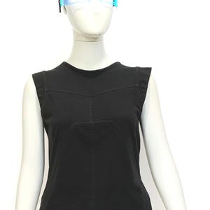 Blackout Exoshell — Black Futuristic Sleeveless Top image 3