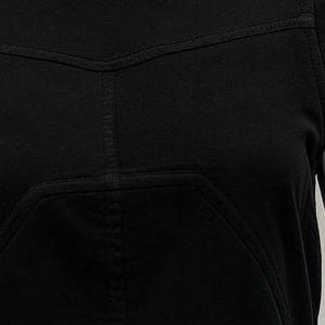 May include: A solid black sleeveless top featuring a round neckline and prominent structural seam detailing across the chest and torso. The garment is constructed with visible stitching that creates a geometric paneling effect on the front.