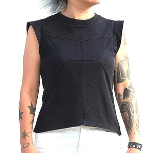 Blackout Exoshell — Black Futuristic Sleeveless Top image 5