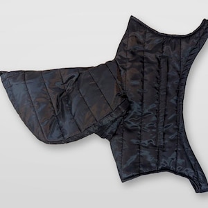 Black Nova Puffer — Black Futuristic Quilted Puffer Jacket image 10