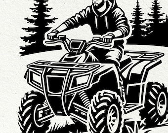 ATV Rider SVG | Off Road Engraving Laser CNC Cut File (Digital Download)