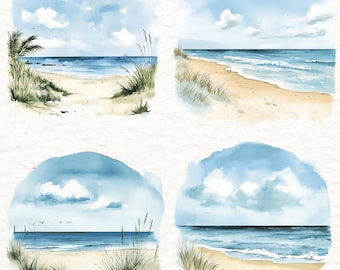 ビーチの子供たち、オリジナルの人物と海景の油絵、夏の夕方のミニ