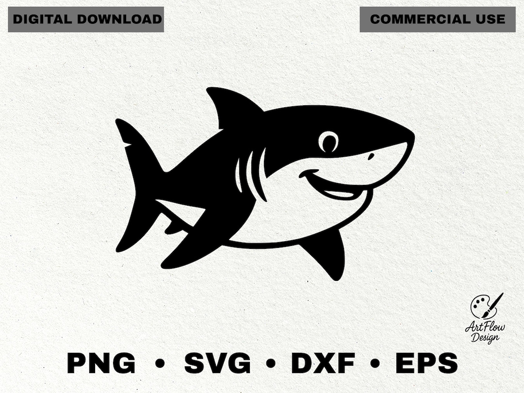 Shark Silhouette From Above Svg . Shark Illustration Print Svg . Baby ...