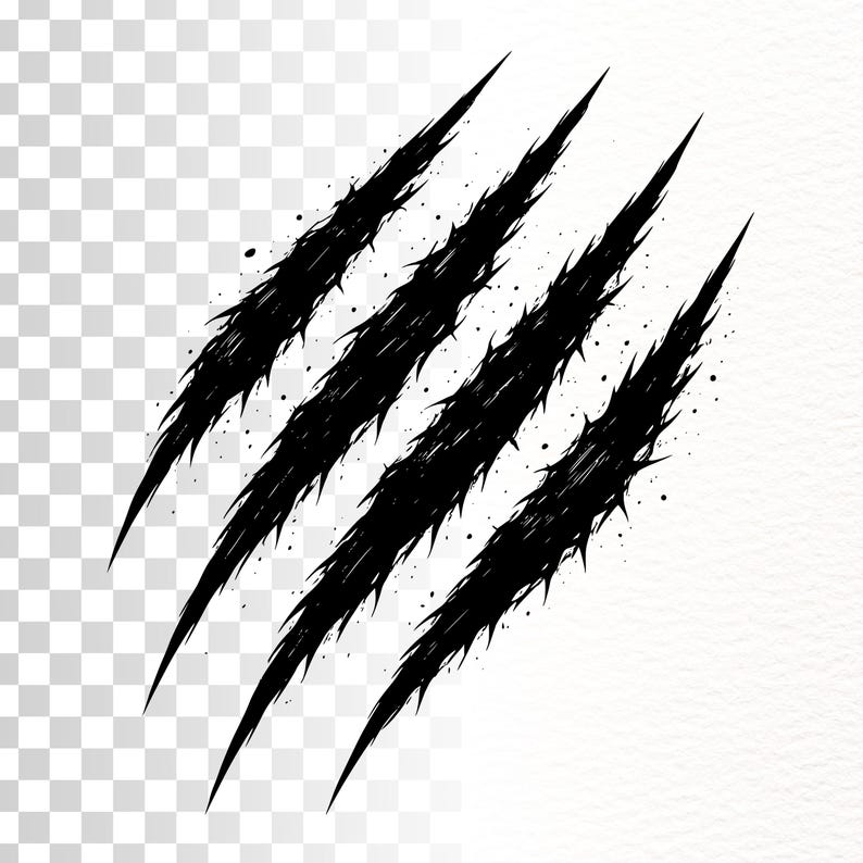 Claw Marks SVG Cut File, Scratch Slash Silhouette, Grunge Claw Laser ...