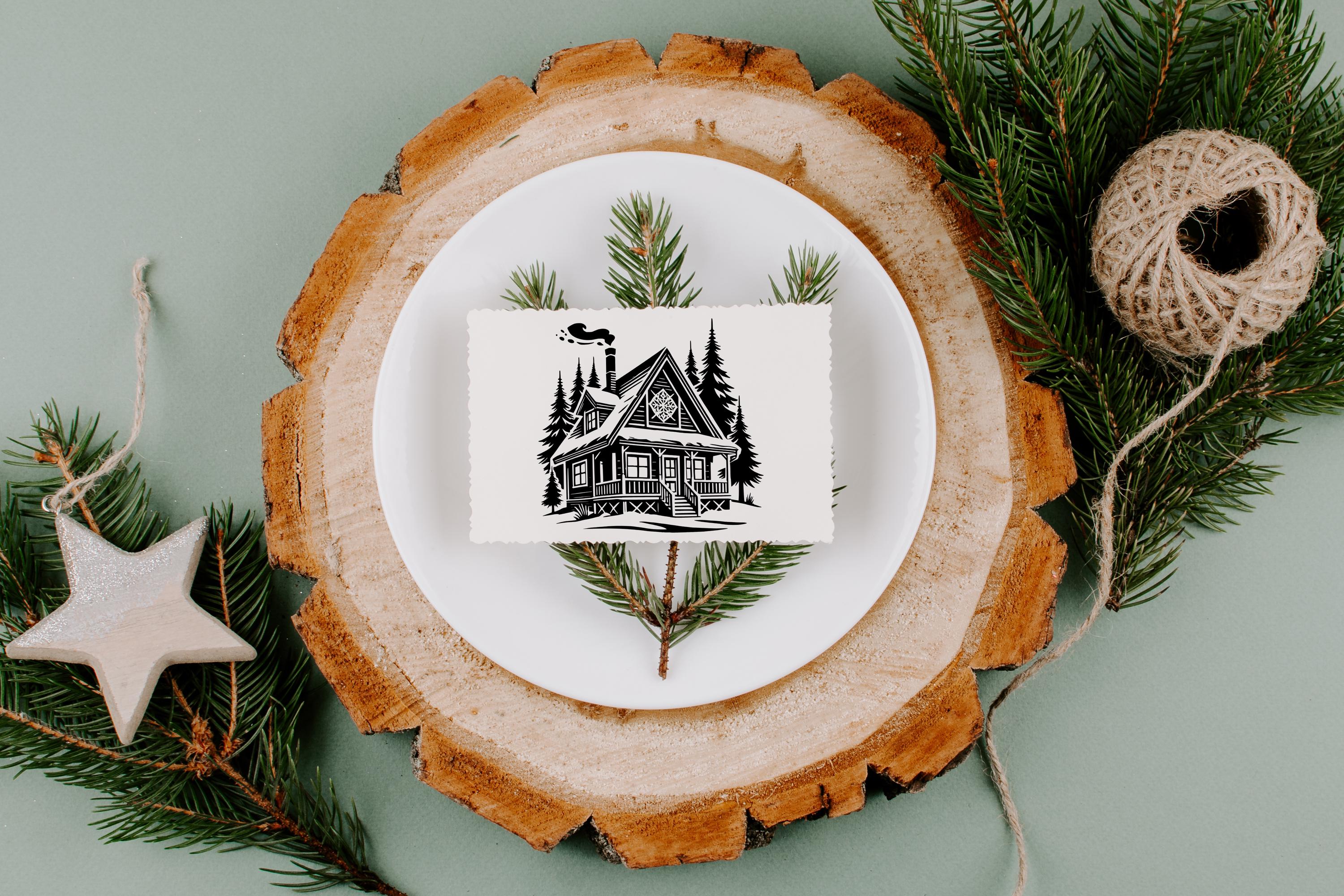 Cabin SVG Vector Forest House Png Dxf Eps for Laser Cut Engraving ...