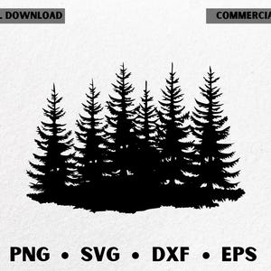 Forest landscape svg / Nature scene svg / Woodland scene svg / Pine forest svg / Evergreen tree simple svg / Commercial use svg