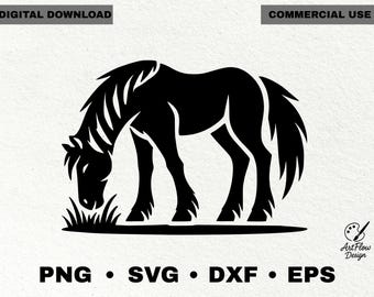 Horse SVG for Cricut, Horse Silhouette PnG DXF EpS, Farm Animal SVG, Ranch Horse Design, Laser Cut File