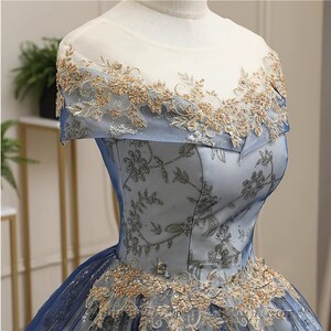 Embroidered Flower Tulle Prom Dress,Off Shoulder Fairy Dress,Evening Prom Dress,Quinceanera Dress,Princess Dress,Wedding Dress,Gown Dress