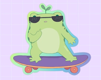 They See Me Rollin: Holographic Froggy Sticker