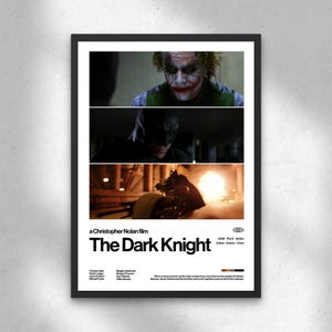 The Dark Knight Poster - Modernes Filmplakat Minimalistische Wandkunst Superheld Filmposter Ästhetisches Heimkino-Dekor Batman Christopher Nolan