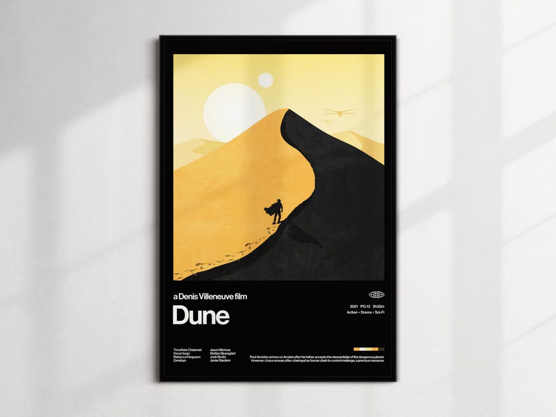 Dune Inspired Movie Poster | Original Fan Artwork, Modern Wall Art, Sci ...
