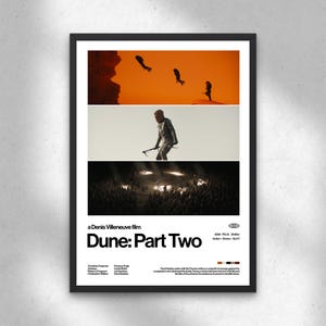 Póster de Dune: Parte Dos: Póster de película moderno, arte mural minimalista, póster de película de ciencia ficción, decoración estética para cine en casa, Denis Villeneuve