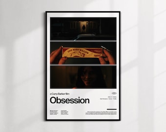 Obsession Movie Poster | Curry Barker Horror Thriller Film | Minimalist Modern Wall Art | Digital Download