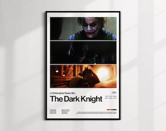 The Dark Knight Movie Poster | Christopher Nolan DC Superhero Film | Minimalist Modern Wall Art | Digital Download