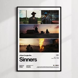 Sinners Movie Poster | Ryan Coogler Horror Thriller Film | Minimalist Modern Wall Art | Digital Download