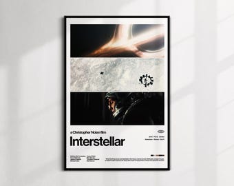 Interstellar Movie Poster | Modern Wall Art, Christopher Nolan Sci-Fi Film (PDF Download)