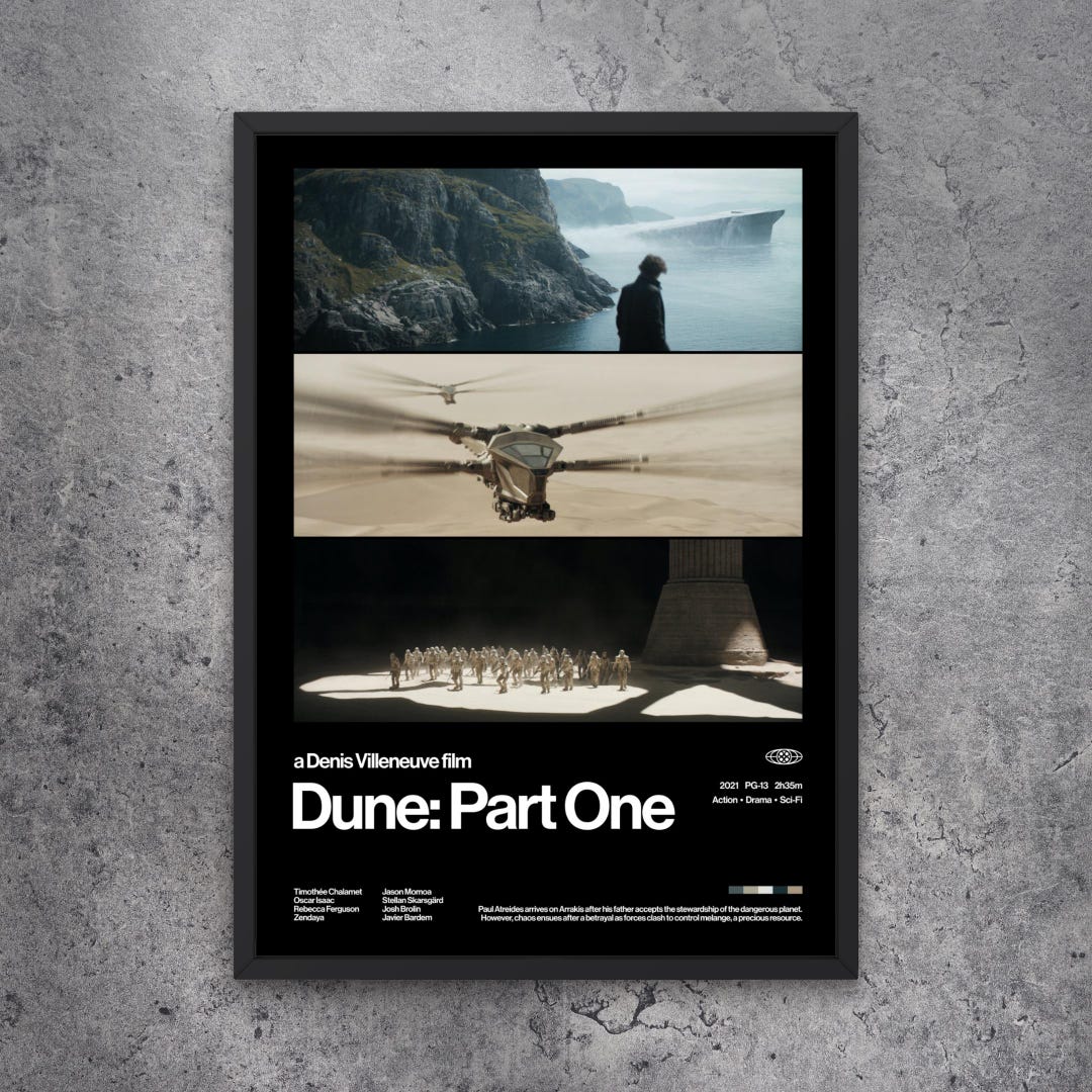Dune: Part One Poster – Modern Movie Poster Minimalist Wall Art Sci-fi ...