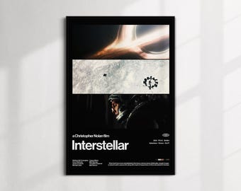 Interstellar Movie Poster | Modern Wall Art, Christopher Nolan Sci-Fi Film (PDF Download)