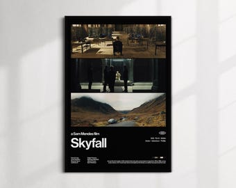 Skyfall Movie Poster | Modern Wall Art, James Bond 007 Action Film (PDF Download)
