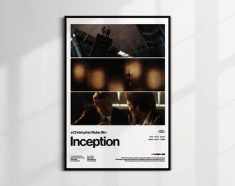 Inception Movie Poster | Christopher Nolan Sci-Fi Film | Minimalist Modern Wall Art | Digital Download