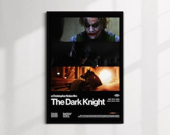 The Dark Knight Movie Poster | Christopher Nolan DC Superhero Film | Minimalist Modern Wall Art | Digital Download