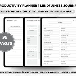 Productivity Planner | Goal Planner | Mindfulness Journal | Daily Weekly Planner | Habit Tracker