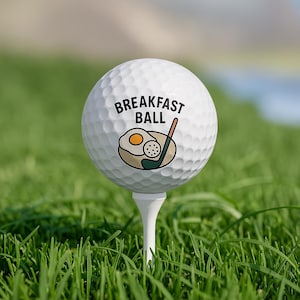 Breakfast Ball Golf Balls (Pack of 6) - Funny Golf Gift, Personalized Golf Balls for Dads Golf Lovers, Golf Accessories, Fathers Day Gift