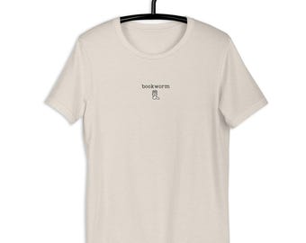 Bookworm Embroidered Unisex T-Shirt Bookish Booktok
