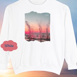 Sunset Wave Comfort Colors Sweatshirt: Lake Ontario Coastal Pullover